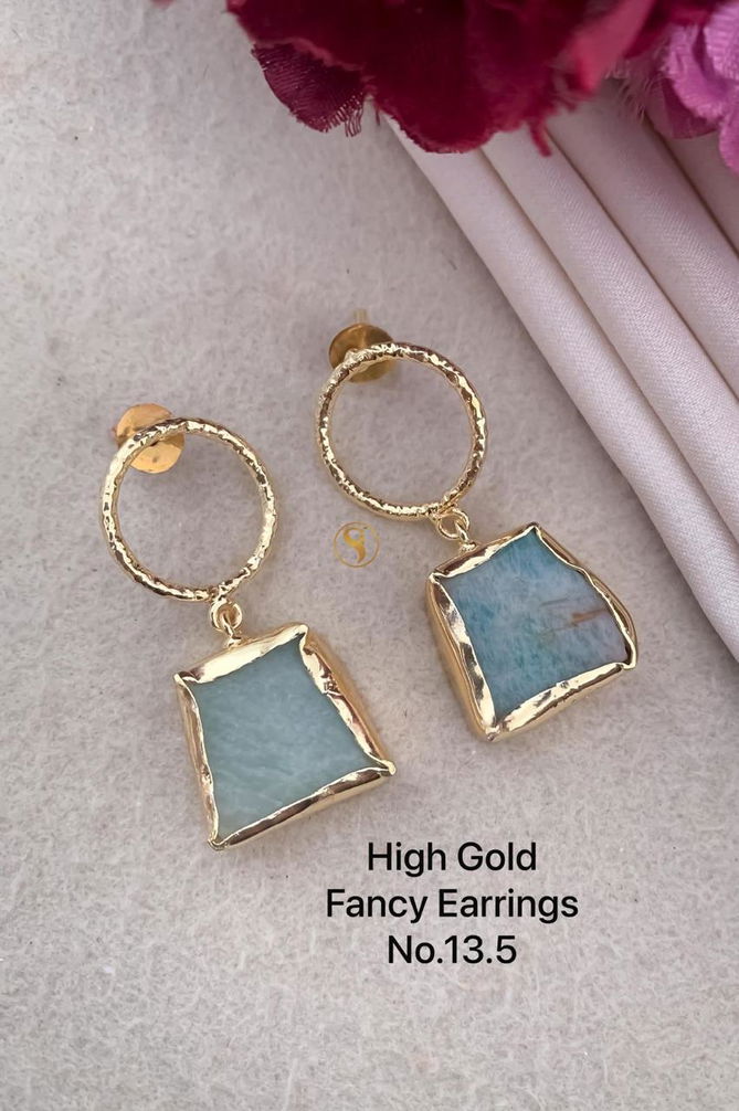 High Gold Party Wear Fancy Earrings 3 Wholesale Online
